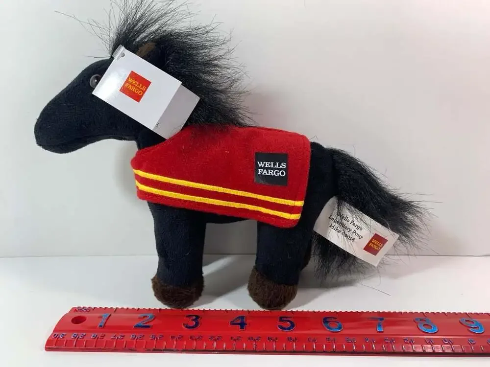 Wells Fargo Mike the Pony Black advertising plush NWT